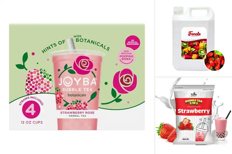 Detailed view of Best Strawberry Rose Bubble Tea Flavor